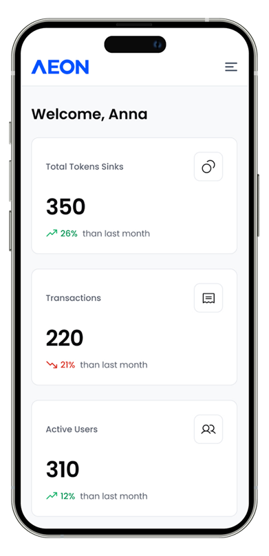 Mockup of a mobile device displaying the admin dashboard for the management system, featuring a user-friendly interface with key metrics and navigation options